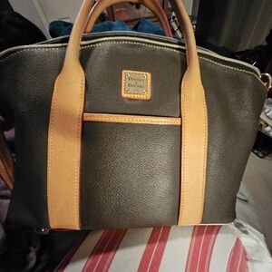 Dooney & Bourke Black and Tan Satchel